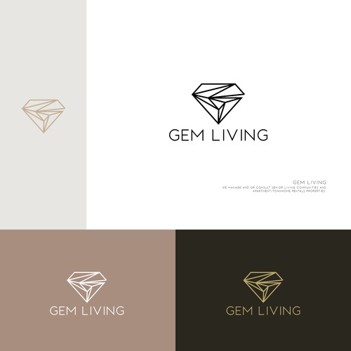 Geometrical, minimalist, modern brand design for Gem Living Design by Koko.Art