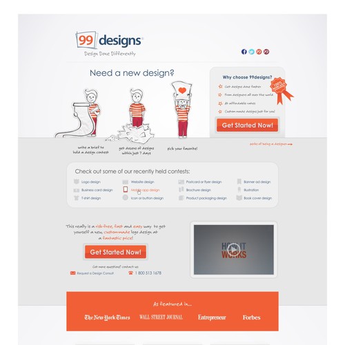 99designs Homepage Redesign Contest Design by nabeeh