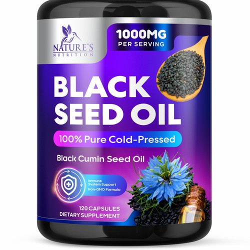 Natural Black Seed Oil Design Needed for Nature's Nutrition Design by GenScythe