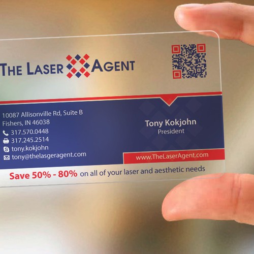 Create a modern, memorable business card for The Laser Agent! Design by Tcmenk