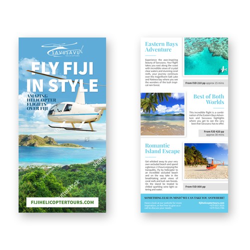 Fiji Helicopter tour agency needs eye catching flyer | Brochure contest