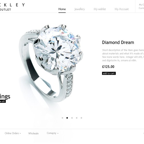 Jewellery E-Commerce Template Required For Magento Diseño de galinka