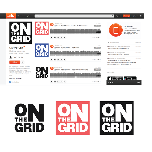 Create cover artwork for On the Grid, a podcast about design Design by Sinisa Ilijeski