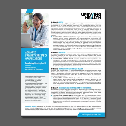 Designs | Design one-page brochure for telehealth company that ...