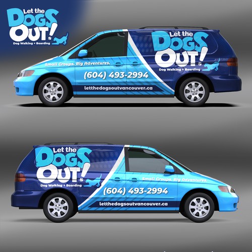 Design a Minivan Vehicle Wrap for Dog Walking Business Design by adelea