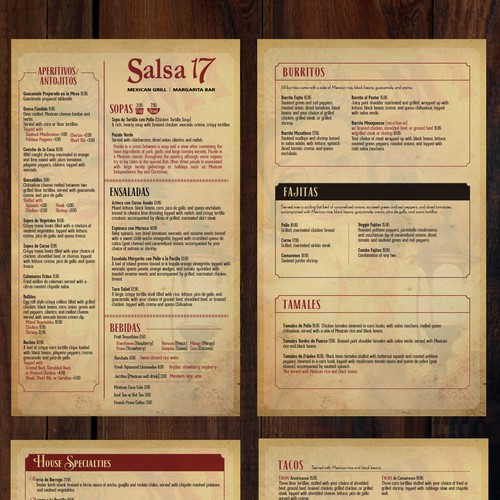 Design a New Menu for a Regional Mexican Restaurant Design by Moonlit Fox