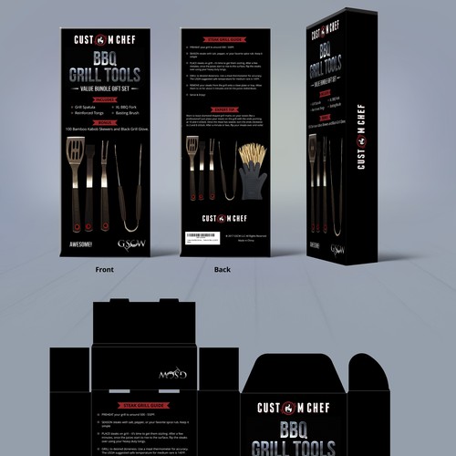 Custom BBQ Grill Tools Package - New Brand. Your help needed! Design réalisé par Sai side