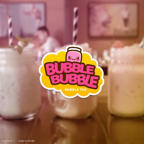 BUBBLE BUBBLE, brand of Bubble tea need its logo Design by Rom@n