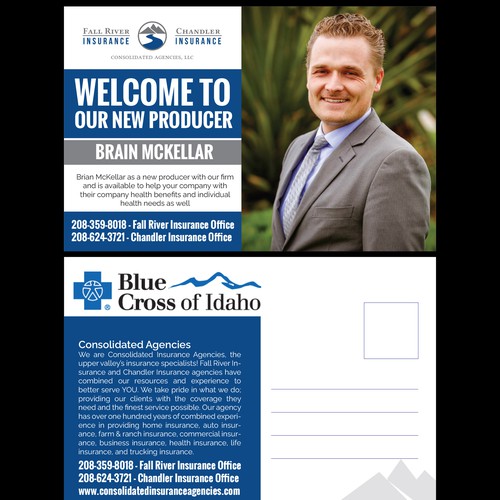 Attention grabbing postcard announcing new producer! Design by Sketch Media™