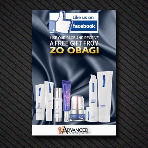 Like us on Facebook Flyer Advanced Plastic Surgery Center & Twin Lakes Spa Design by Senior Graphic Designer