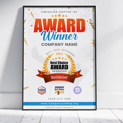 Design Poster For Award Winning Local Businesses por Monki D Loy