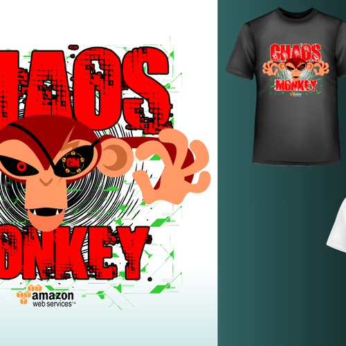 Design di Design the Chaos Monkey T-Shirt di Noviski