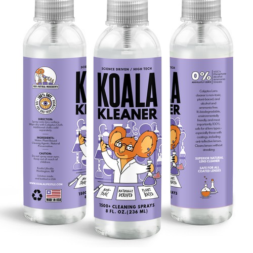 Designs Redesign Koala Kleaner Product label contest