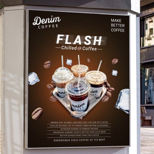 Design a poster to help us introduce flash chilled coffee! Design by Creativity symbol