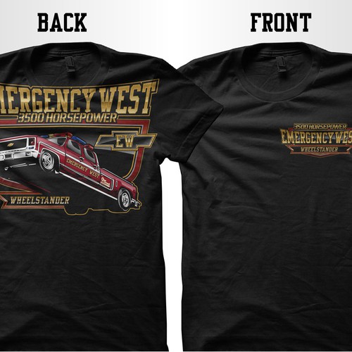 New t-shirt design wanted for Emergency West Wheelstander Diseño de novanandz