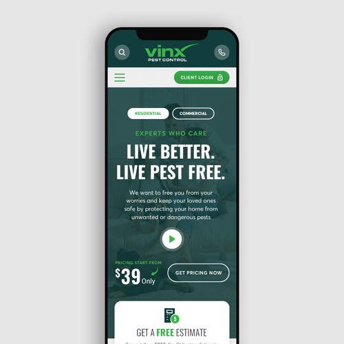 Pest Control Company - Website Re-Design Design by Greentec✿