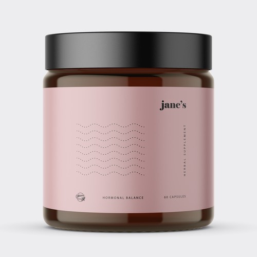 Minimal supplement label design Design by Lady Goga