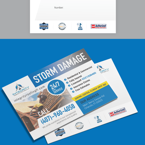 Roofing Company Storm Damage Flyer Design by ellie_designs