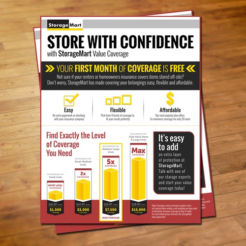 International Use StorageMart Value Coverage Flyer Postcard, flyer or
