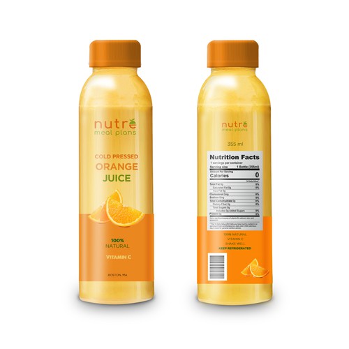 Easy Orange Juice Bottle.. Full Wrap! Design by fernandoDLV