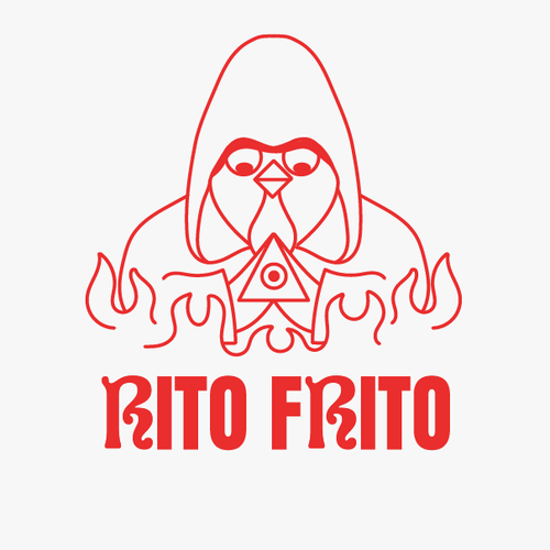 Fried Chicken Restaurant Logo RITO FRITO Design by Birdmetry Studio