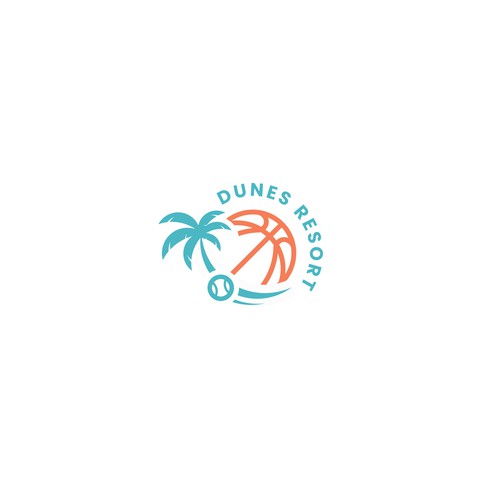 DUNESRESORT Basketball court logo. Diseño de Xandy in Design