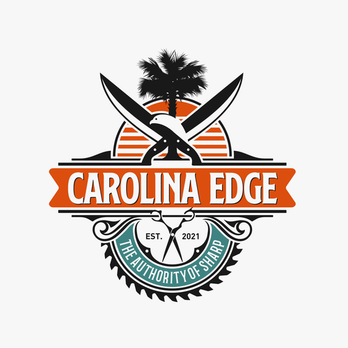 A retro / edgy logo for a mobile sharpening service called Carolina Edge Design by guinandra