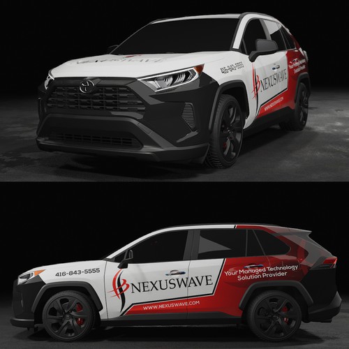 futuristic technology vehicle wrap for IT solutions company. Design by icon89GraPhicDeSign