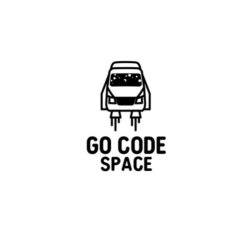 Playful and powerful logo for a Sprinter-van-as-a-Service mobile office space. Design by AWI^_^