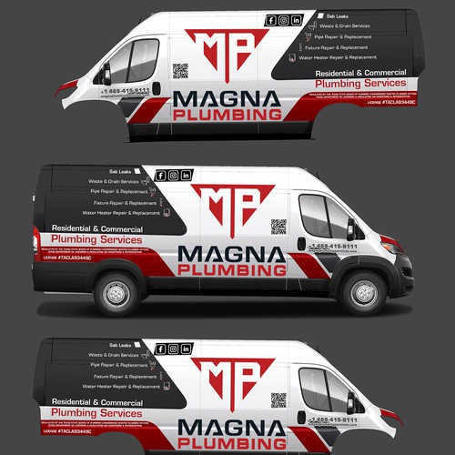 Informative, Clean Van Wrap for Plumbing Business Design by Tanny Dew ❤︎