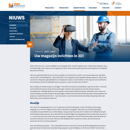 Design Creative website templates for a leading pallet racks company_ Meermagazijn por ChickenDinner