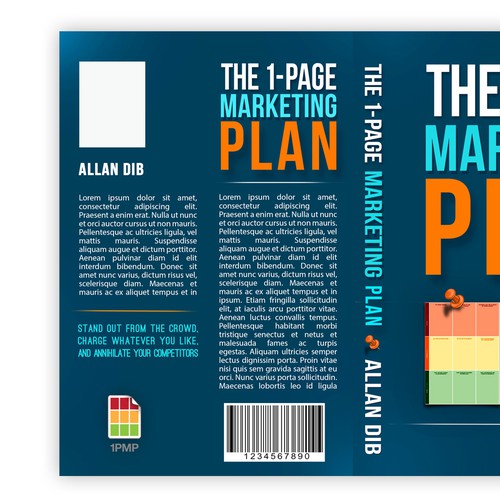 Create a captivating business book cover for "The 1-Page Marketing Plan" Design by Virdamjan