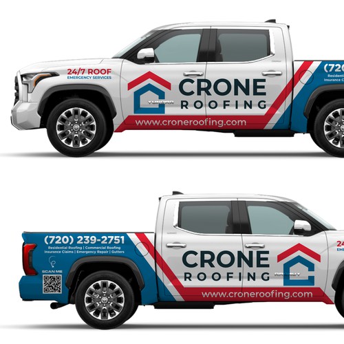 Roofing Contractor Truck Wrap Design por icon89GraPhicDeSign