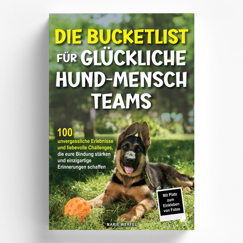 Design a harmonious, cute cover for a dog & human bucketlist Design by elQue.design