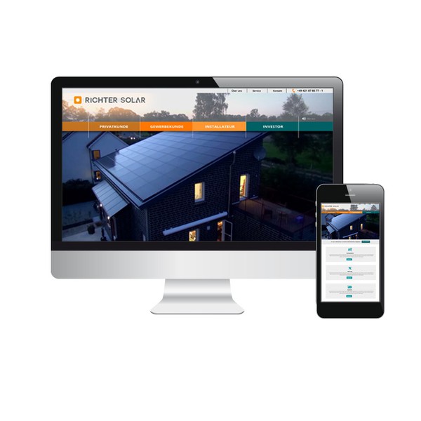  Startseite für eine Solarfirma