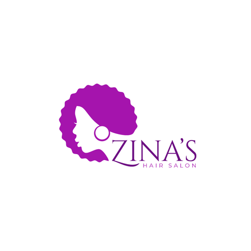 Showcase African Heritage and Glamour for Zina's Hair Salon Logo Design by oopz