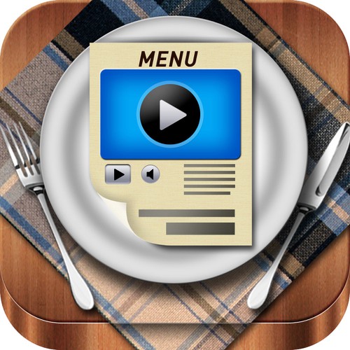 iOS App icon for DishClips Restaurant Guide Design by bersyukur