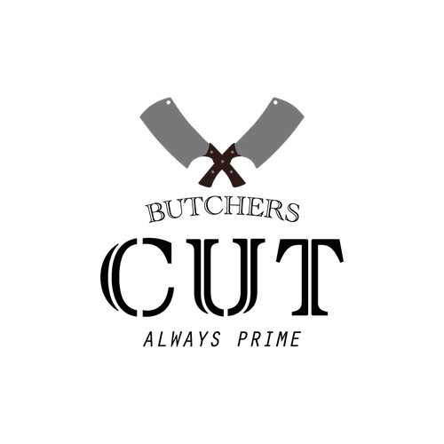 Design creative modern butcher shop logo and slogan Design by kevinall