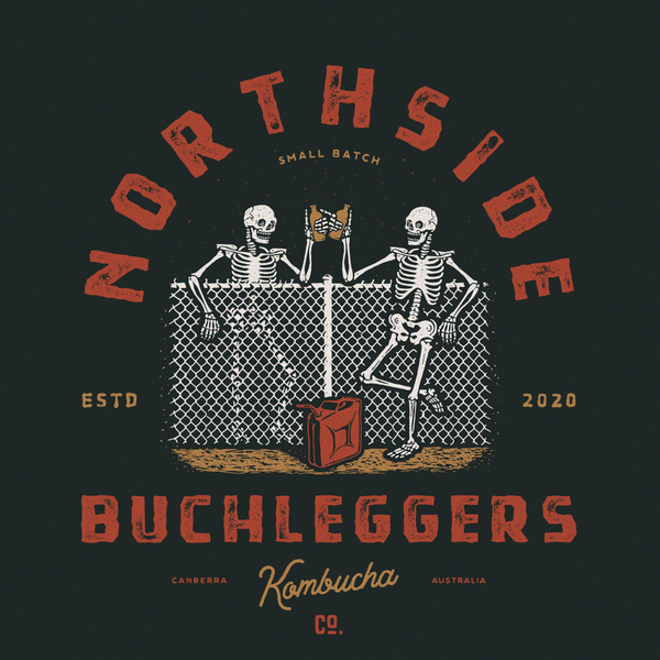 Design by Amos994 titled "Fun logo for a small batch kombucha co."