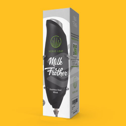 Electric Milk Frother Needs Fun Bold and Premium Design. Design by K-Art Lab