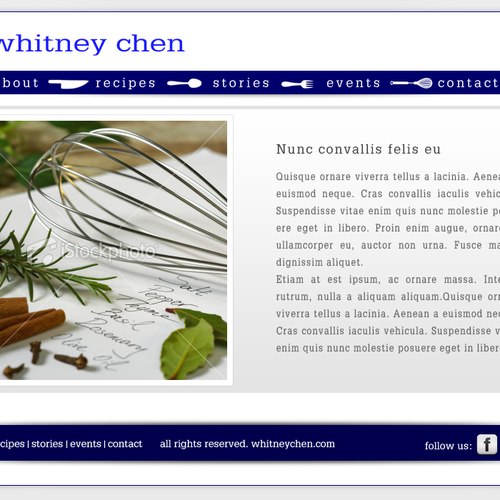 Website for TV show "Food Network Star" finalist