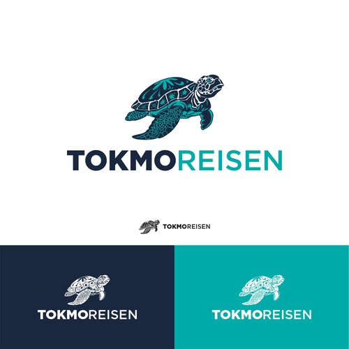 sea turtle illustration/logo for sustainable travel ageny Design by Hadeboga Studio