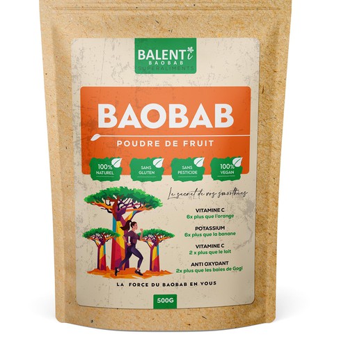 Looking for a calm and powerful packaging for our baobab powder. Design by ✝DeSiGnEr✝JOHN