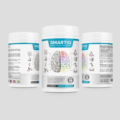 Brain Supplement Label Design Diseño de DesignSBS