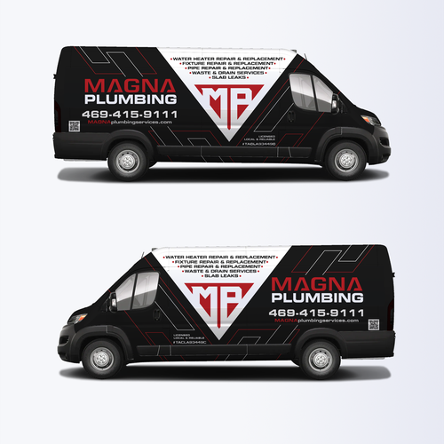 Informative, Clean Van Wrap for Plumbing Business Design by Priyo