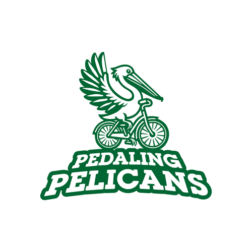 Pelican riding a bicycle logo for a charity bike ride team jersey Design by adavan