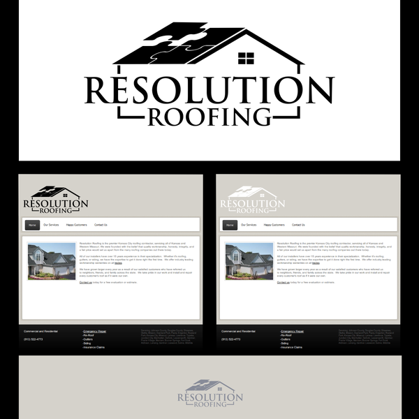 Design by plenthons titled "Make us standout from the crowd.Create a professional looking logo for a highend Roofing Contractor."