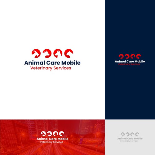 Mobile Veterinary Service Logo (variety of species) Design by gekostudio