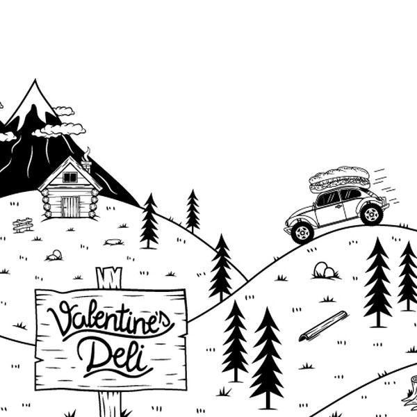 Website illustrations for deli sandwiches store.