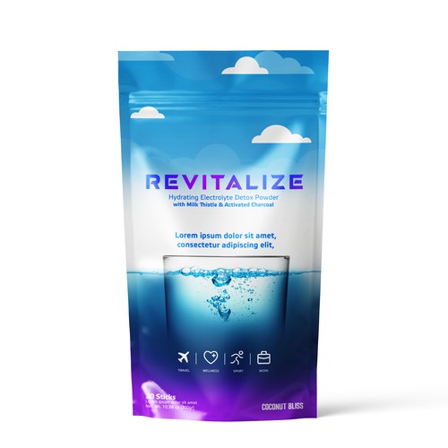 Design Minimalistic, Modern Packaging for Hydrating Electrolyte Detox Powder - Revitalize Design by Varah_B